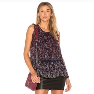 Joie Celadine 100% Silk Floral Blouse Top Size XS